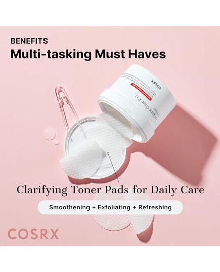 COSRX BHA Toner Pads, 70 Sheets, Exfoliating Pads for Dead Skin & Blackheads, Minimize Pores, Prevent Breakouts, Improve Skin Texture, Korean Skin Care