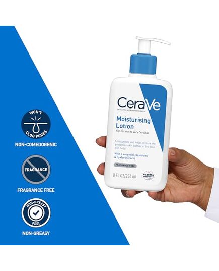 CeraVe Moisturising Lotion | 236ml/8oz | Daily Face & Body Moisturiser for Dry To Very Dry Skin