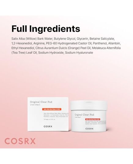 COSRX BHA Toner Pads, 70 Sheets, Exfoliating Pads for Dead Skin & Blackheads, Minimize Pores, Prevent Breakouts, Improve Skin Texture, Korean Skin Care