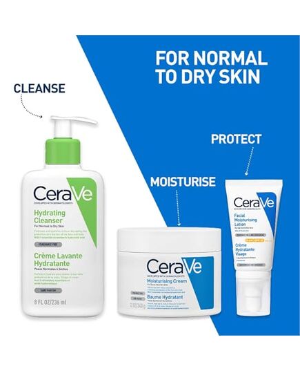 CeraVe Feuchtigkeitsspendende Gesichtscreme mit LSF 30: hydratisierende Tagescreme mit Lichtschutz für normale bis trockene Haut, 1 x 52ml