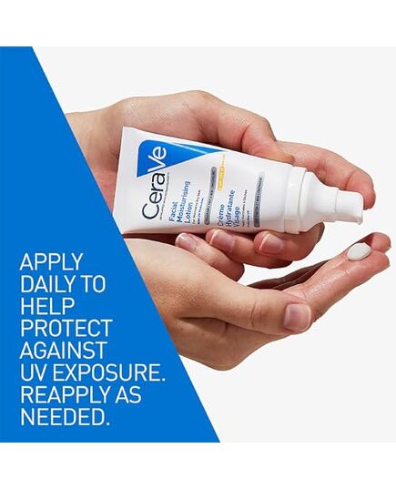 CeraVe Feuchtigkeitsspendende Gesichtscreme mit LSF 30: hydratisierende Tagescreme mit Lichtschutz für normale bis trockene Haut, 1 x 52ml