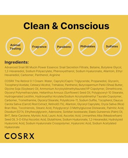 COSRX Glass Skin Starter Set, Advanced Snail 96 Mucin Power Essence (1.69 fl.oz*2) & Retinol 0.1 Cream Mini (0.1 oz), Daily Hydrating & Firming Skincare Kit for Beginners, Gift Set, Korean Skincare