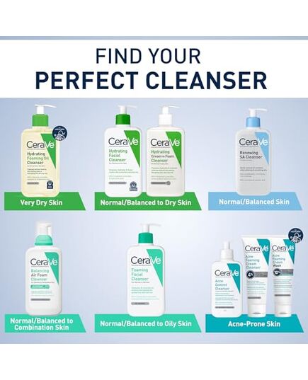 CeraVe Renewing Salicylic Acid Cleanser, Formulated With Hyaluronic Acid, Niacinamide, & Ceramides, Gentle BHA Exfoliating Face Wash Smooths & Softens Skin, Non Comedogenic & Fragrance Free, 8 Ounce