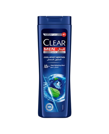 CLEAR Men Anti-dandruff Shampoo Cool Sport Menthol, 10x Deep Cooling with Ultra Performance Formula, 180ML