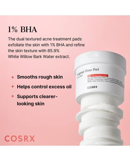 COSRX BHA Toner Pads, 70 Sheets, Exfoliating Pads for Dead Skin & Blackheads, Minimize Pores, Prevent Breakouts, Improve Skin Texture, Korean Skin Care