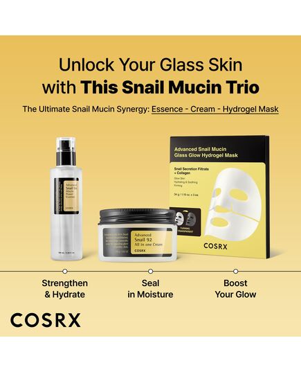 COSRX Glass Skin Starter Set, Advanced Snail 96 Mucin Power Essence (1.69 fl.oz*2) & Retinol 0.1 Cream Mini (0.1 oz), Daily Hydrating & Firming Skincare Kit for Beginners, Gift Set, Korean Skincare