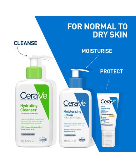CeraVe Moisturising Lotion | 236ml/8oz | Daily Face & Body Moisturiser for Dry To Very Dry Skin