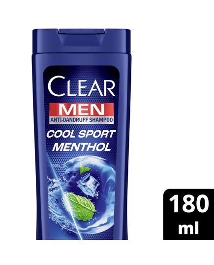 CLEAR Men Anti-dandruff Shampoo Cool Sport Menthol, 10x Deep Cooling with Ultra Performance Formula, 180ML