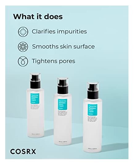 Cosrx Two In One Poreless Power Liquid With Bha 3.38Fl.Oz | Facial Moisturiser To Tighten Pores And Exfoliate Skin For Smooth And Clear Skin | For All Skin Types | No Animal Testing…