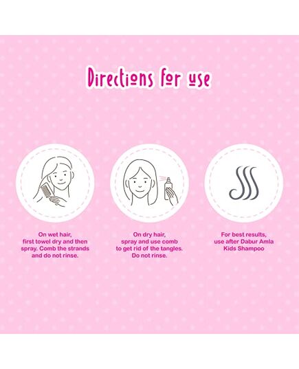 Dabur Amla Nourishing Kids Detangler (200mL) | Easy Combing Making Hair Soft and Smooth | No Sulfates, No Parabens