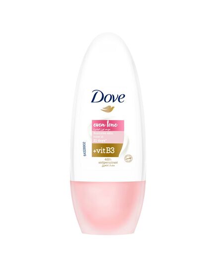 DOVE Even Tone Antiperspirant Deodorant Roll on for Women, Restores underarm skin to its natural tone, Rejuvenating Blossom with Vitamin B3, for 48h sweat & odor protection, 50ml