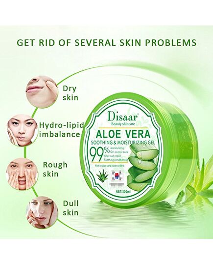 DISAAR BEAUTY Aloe Vera Anti-Acne Gel Cream Mass Sleep-Free Wash Moisturizing Oil, 300ml