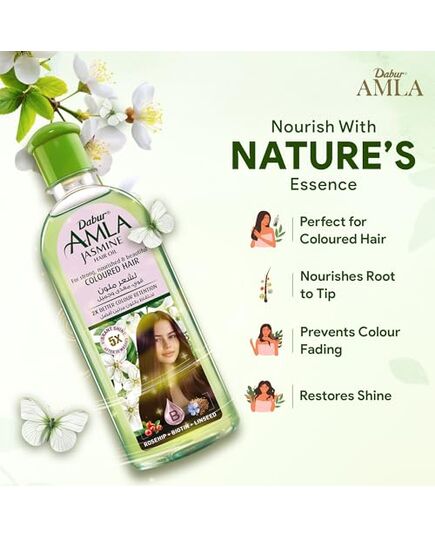 Dabur Amla Jasmine Hair Oil | For Strong, Nourished & Beautiful Shining Colored - 300ml