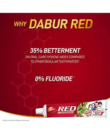 Dabur Red Ayurvedic Toothpaste for Teeth & Gums 4x100g | Enriched with Potent Ayurvedic Ingredients | For Healthy Gums & Strong Teeth | Super Value Pack