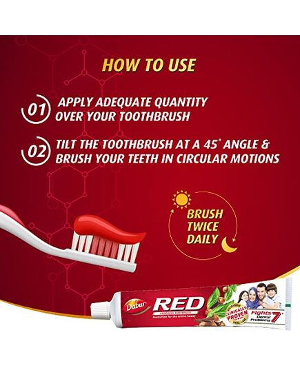 Dabur Red Ayurvedic Toothpaste for Teeth & Gums 4x100g | Enriched with Potent Ayurvedic Ingredients | For Healthy Gums & Strong Teeth | Super Value Pack