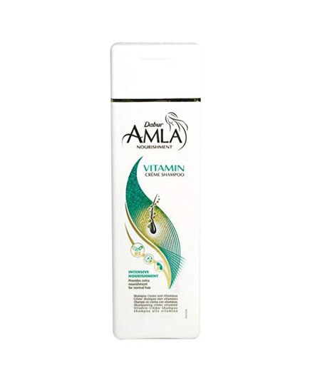 Dabur Amla Vitamin Shampoo (190mL) | Enriched with Vitamins | Helps Dry and Under-Nourished Hair | Improves Hair Shine | Makes Hair Soft and Silky
