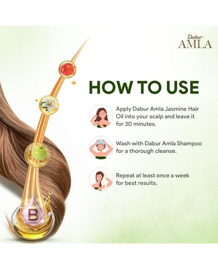 Dabur Amla Jasmine Hair Oil | For Strong, Nourished & Beautiful Shining Colored - 300ml