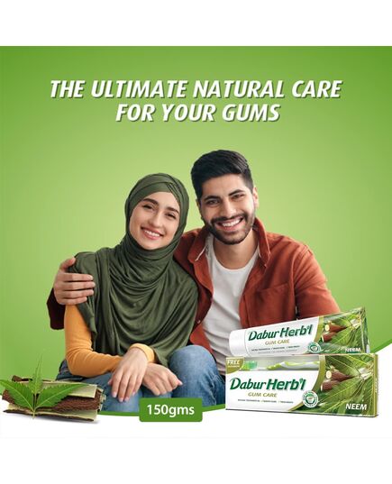 Dabur Herbal Neem Toothpaste (140g) + Toothbrush | Natural Toothpaste for Healthy Gums & Fresh Breath