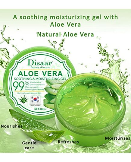 DISAAR BEAUTY Aloe Vera Anti-Acne Gel Cream Mass Sleep-Free Wash Moisturizing Oil, 300ml