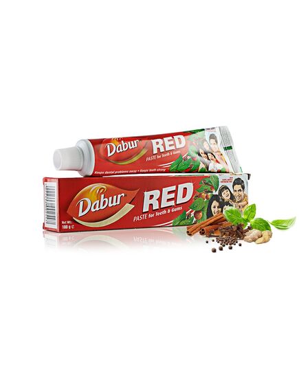 Dabur Red Herbal Toothpaste 100g Herbal Formulation Infused with Ayurvedic Herbs for Naturally Healthy Teeth and Gum