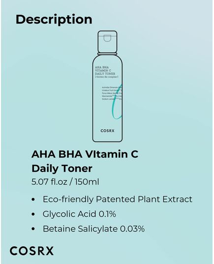 Cosrx Refresh Aha Bha Vitamin C Daily Toner_150 Ml 150 Ml