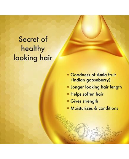 Dabur Amla Gold Hair Oil (270mL) | Natural Extract of Almond and Henna | Promotes Hair Growth | For Dry, Damaged and Chemically Treated Hair (Packaging May Vary)