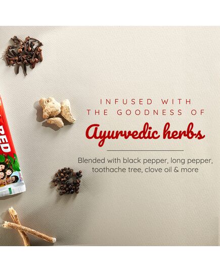 Dabur Red Herbal Toothpaste 100g Herbal Formulation Infused with Ayurvedic Herbs for Naturally Healthy Teeth and Gum