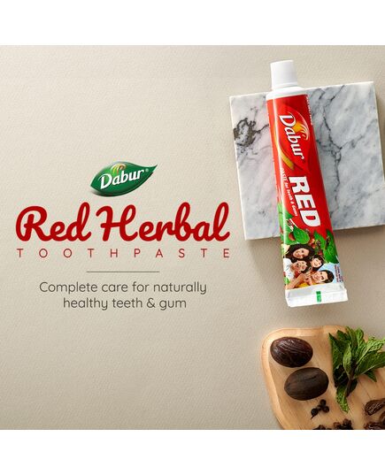 Dabur Red Herbal Toothpaste 100g Herbal Formulation Infused with Ayurvedic Herbs for Naturally Healthy Teeth and Gum
