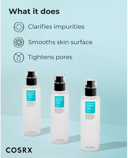 Cosrx Two In One Poreless Power Liquid With Bha 3.38Fl.Oz | Facial Moisturiser To Tighten Pores And Exfoliate Skin For Smooth And Clear Skin | For All Skin Types | No Animal Testing…