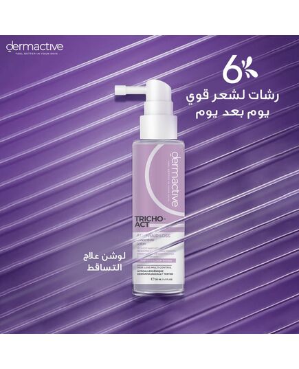 DERMACTIVE Tricho-Act Anti-Hair Loss Concentrate Lotion – 120ml Advanced Follicle Therapy, Strengthens Roots, Stimulates Growth, Reduces Hair Fall, Fragrance-Free, Leave-In No-Rinse Formula