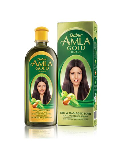 Dabur Amla Gold Hair Oil (270mL) | Natural Extract of Almond and Henna | Promotes Hair Growth | For Dry, Damaged and Chemically Treated Hair (Packaging May Vary)