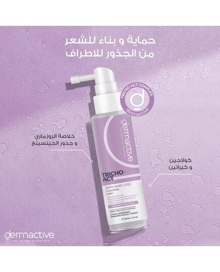 DERMACTIVE Tricho-Act Anti-Hair Loss Concentrate Lotion – 120ml Advanced Follicle Therapy, Strengthens Roots, Stimulates Growth, Reduces Hair Fall, Fragrance-Free, Leave-In No-Rinse Formula