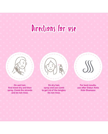 Dabur Amla Nourishing Kids Detangler (200mL) | Easy Combing Making Hair Soft and Smooth | No Sulfates, No Parabens