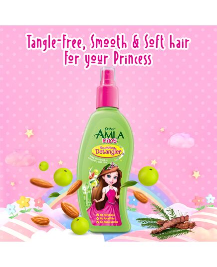 Dabur Amla Nourishing Kids Detangler (200mL) | Easy Combing Making Hair Soft and Smooth | No Sulfates, No Parabens