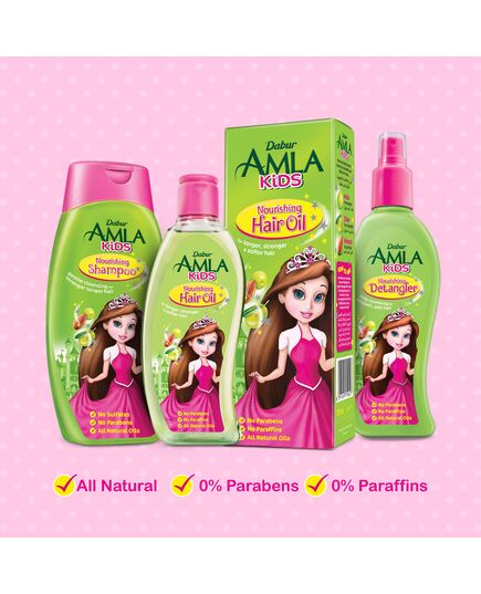 Dabur Amla Nourishing Kids Detangler (200mL) | Easy Combing Making Hair Soft and Smooth | No Sulfates, No Parabens