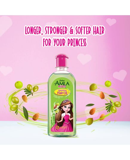 Dabur Amla Kids Hair Oil (270mL) | Extract of Natural Oils (Amla, Almond, & Olive) | For Long, Strong and Soft Hair