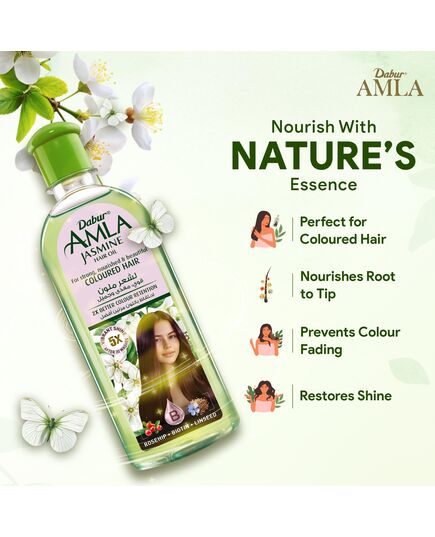 Dabur Amla Jasmine Hair Oil | For Strong, Nourished & Beautiful Shining Colored - 300ml