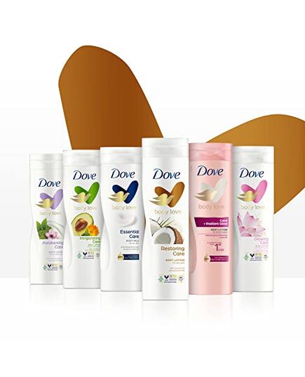 Dove Body Love Restoring Care Body Lotion, made with 100 percent Natural Oils, Coconut Oil and Almond Milk, up to 72 hours of Moisturization, 400ml