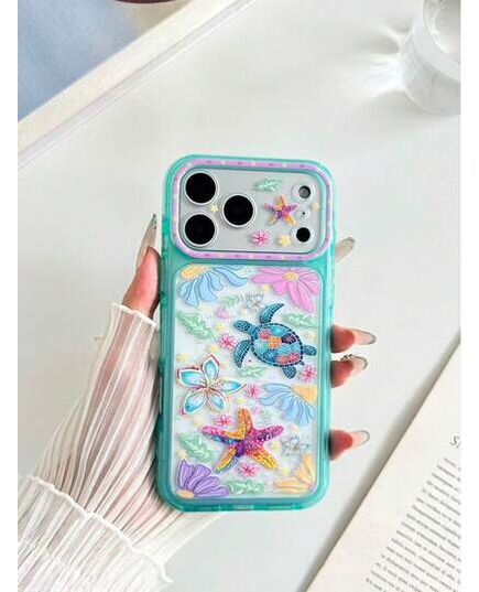 Turtle Painted Hole Minimalist Full Coverage Airbag Anti-Drop Thickened Phone Protective Case Suitable For Ip 17 Ip 17pro Ip 17promax IP16/11/16pro/16plus/16promax/16e/15Promax/13/14/12/XS/XRip15PROMA