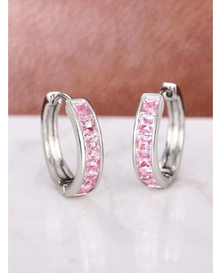 1 Pair Kids Fashion Cubic Zirconia Hoop Earrings For Daily Decoration For Party Jewelry Birthday Gift