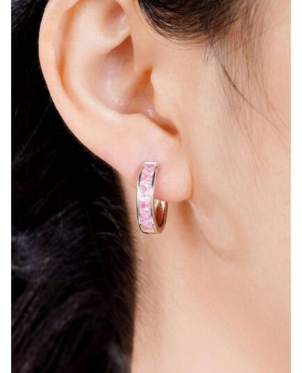 1 Pair Kids Fashion Cubic Zirconia Hoop Earrings For Daily Decoration For Party Jewelry Birthday Gift