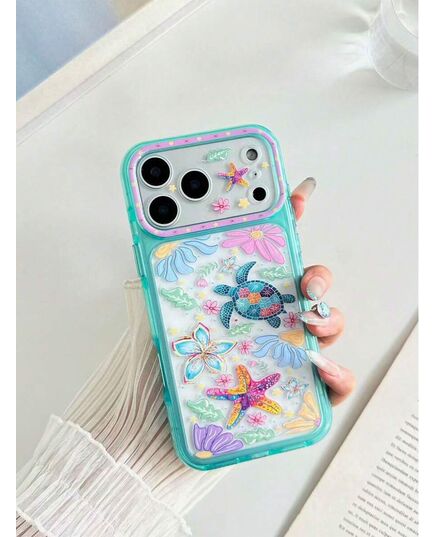 Turtle Painted Hole Minimalist Full Coverage Airbag Anti-Drop Thickened Phone Protective Case Suitable For Ip 17 Ip 17pro Ip 17promax IP16/11/16pro/16plus/16promax/16e/15Promax/13/14/12/XS/XRip15PROMA