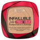 L'Oréal Paris Infaillible 24H Fresh Wear Foundation In A Powder - Waterproof, Full Matte Coverage Transferproof Makeup - 140 Golden Beige