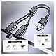 1 PCS USB Splitter Cable 1 IN 2 OUT ，USB 2.0 Male to Dual Female Extension Cord,Double Data+Charger Y Split.