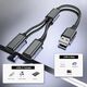 1 PCS USB Splitter Cable 1 IN 2 OUT ，USB 2.0 Male to Dual Female Extension Cord,Double Data+Charger Y Split.