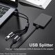1 PCS USB Splitter Cable 1 IN 2 OUT ，USB 2.0 Male to Dual Female Extension Cord,Double Data+Charger Y Split.