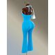 Amplova Backless Halter Neck Flared Leg Sports Jumpsuit