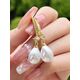 1 Pair Elegant Cubic Zirconia & Faux Pearl Teardrop Earrings, Suitable For Girls Daily Wear, Party Wear Or Birthday Gift