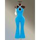 Amplova Backless Halter Neck Flared Leg Sports Jumpsuit