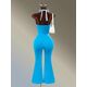 Amplova Backless Halter Neck Flared Leg Sports Jumpsuit